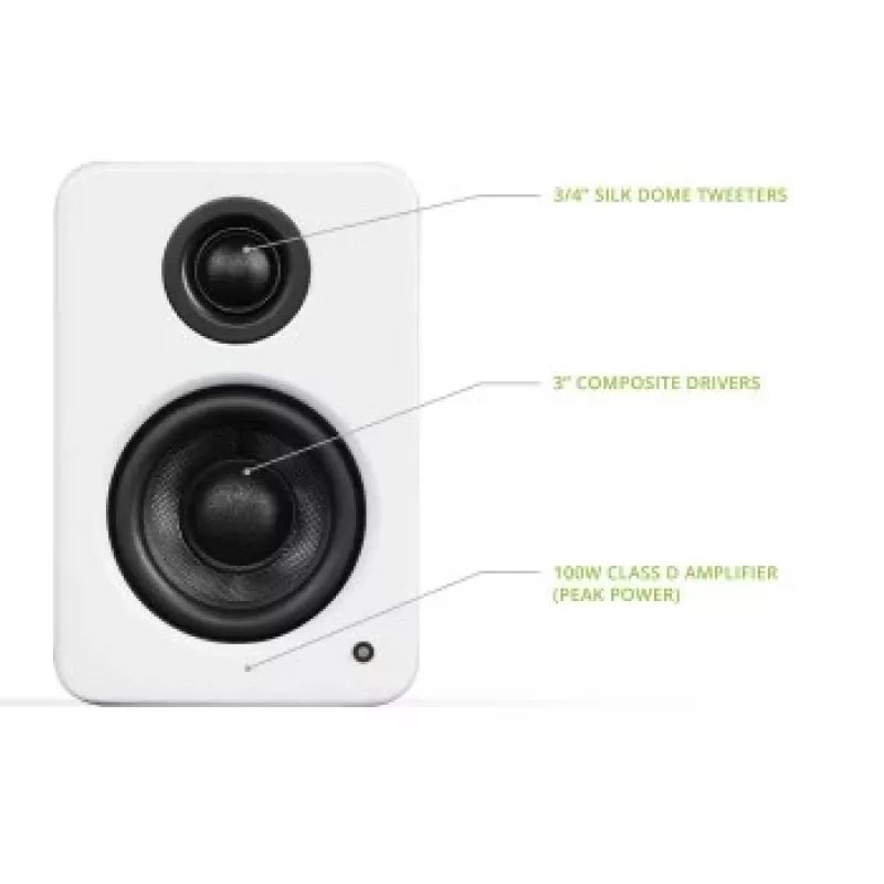 KANTO AUDIO YU2MW-CG Aktiv-Bookshelf-Lautsprecher mit USB-DAC und 3,5-mm-AUX - Mattweiß (inkl. Netzkabel Typ C & G)