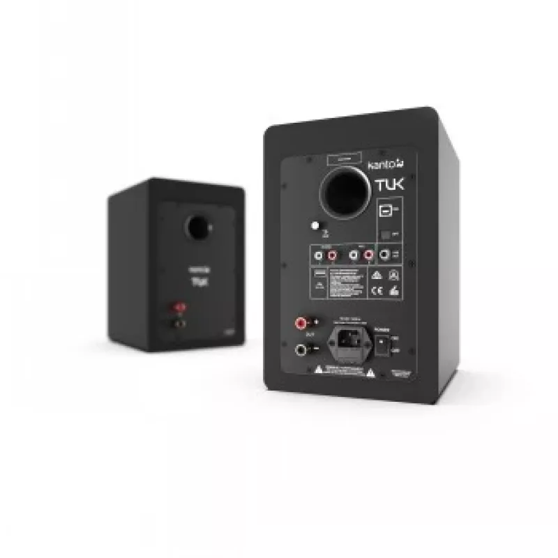 KANTO AUDIO TUKMB-FG Premium Aktivlautsprecher mit Kopfhörerausgang, USB-DAC, integriertem Phono-Vorverstärker, Bluetooth, Matt Schwarz (inkl. Netzkabel Typ F & G)