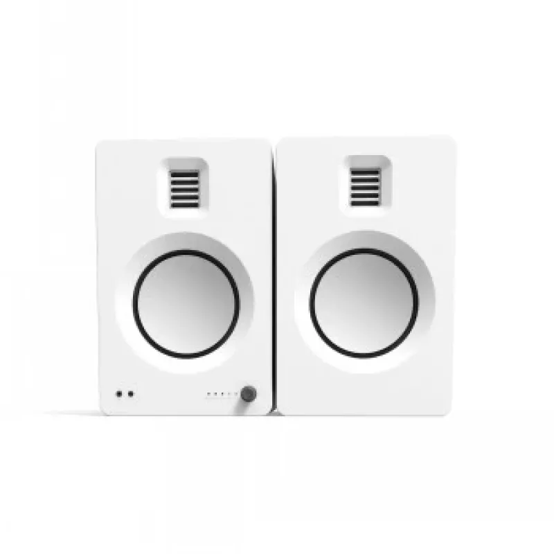 KANTO AUDIO TUKMW-FG Premium Aktivlautsprecher mit Kopfhörerausgang, USB-DAC, integriertem Phono-Vorverstärker, Bluetooth, Mattweiß (inkl. Netzkabel Typ F & G)