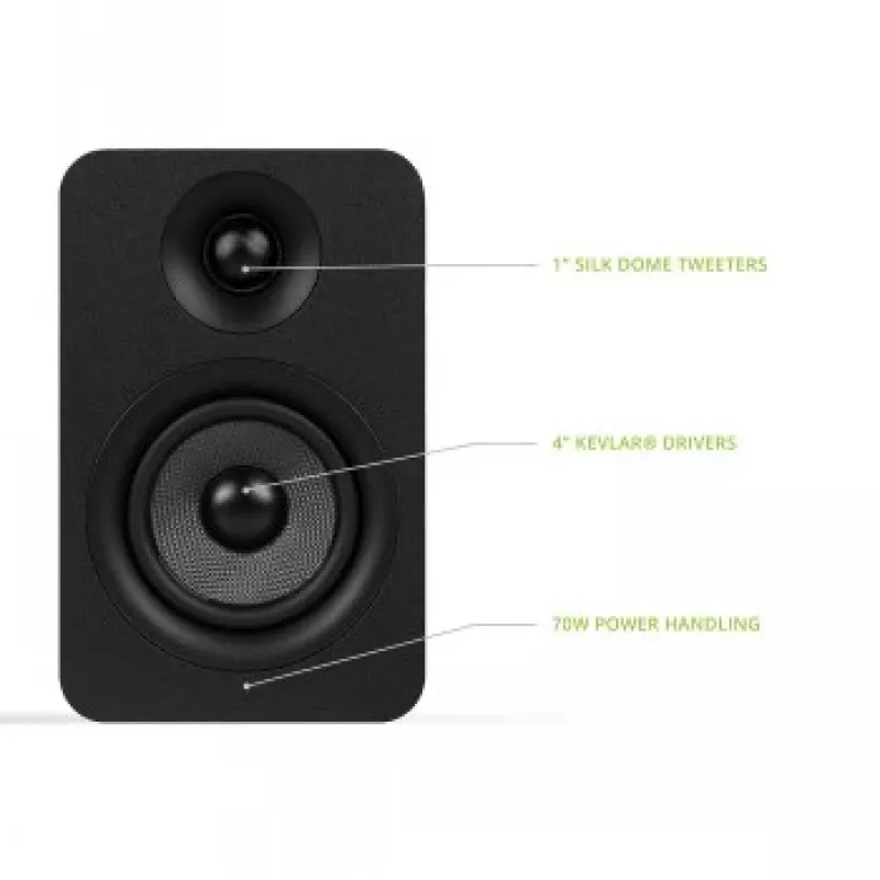 KANTO AUDIO YUP4 Passive Regallautsprecher - Schwarz (Paar)