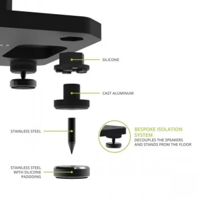 Kanto Audio 26 Tall Fillable Speaker Stands mit Isolationsfüßen - Schwarz (Paar)