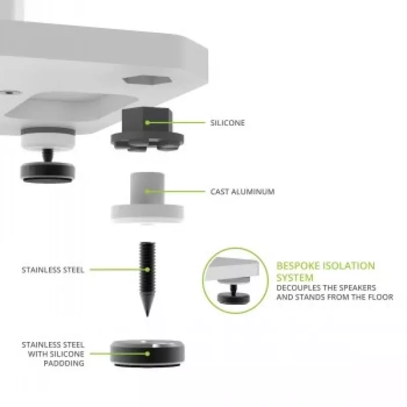 KANTO AUDIO 26 Tall Fillable Speaker Stands mit Isolationsfüßen - Weiß (Paar)