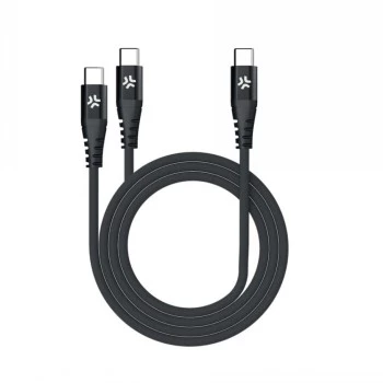 CELLY USB-C auf 2 USB-C Kabel 100W Power Delivery