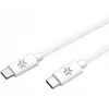 CELLY USBCUSBCCOTT - USB-C auf USB-C Baumwollgeflechtkabel Weiß (Power Delivery)