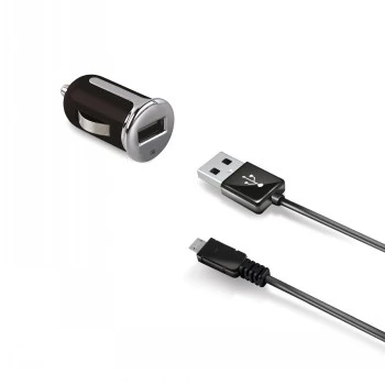 CELLY Autoladegerät Turbo + Micro-USB-Kabel 2,4A 100cm Schwarz