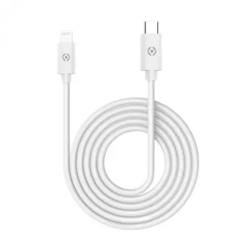 CELLY Lightning auf USB-C Kabel 60W - 1,2m Weiß MFi zertifiziert