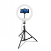 CELLY Ring Professional Stativ mit Licht - 160 cm, 10 Zoll LED-Ringleuchte, USB-betrieben, Schwarz