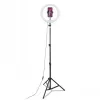 CELLY Ring Professional Stativ mit Licht - 160 cm, 10 Zoll LED-Ringleuchte, USB-betrieben, Schwarz