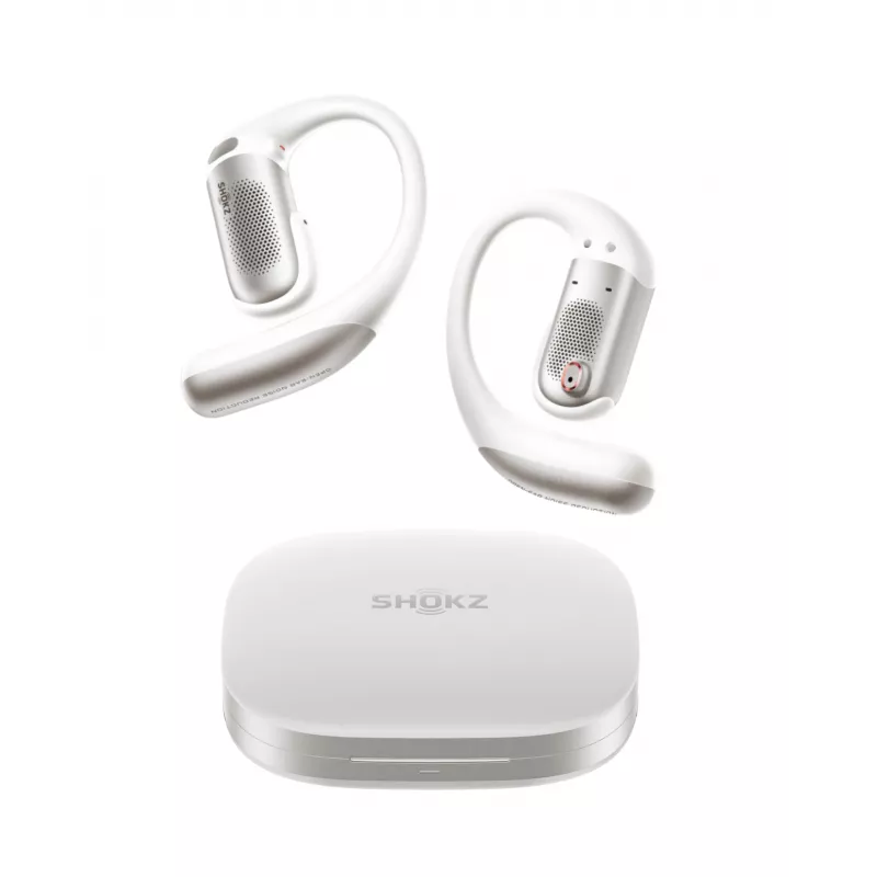 Shokz OpenFit Pro Weiß - Open-Ear True Wireless Ohrhörer mit DirectPitch-Technologie, Bluetooth 5.3, IP54, 28h Akku
