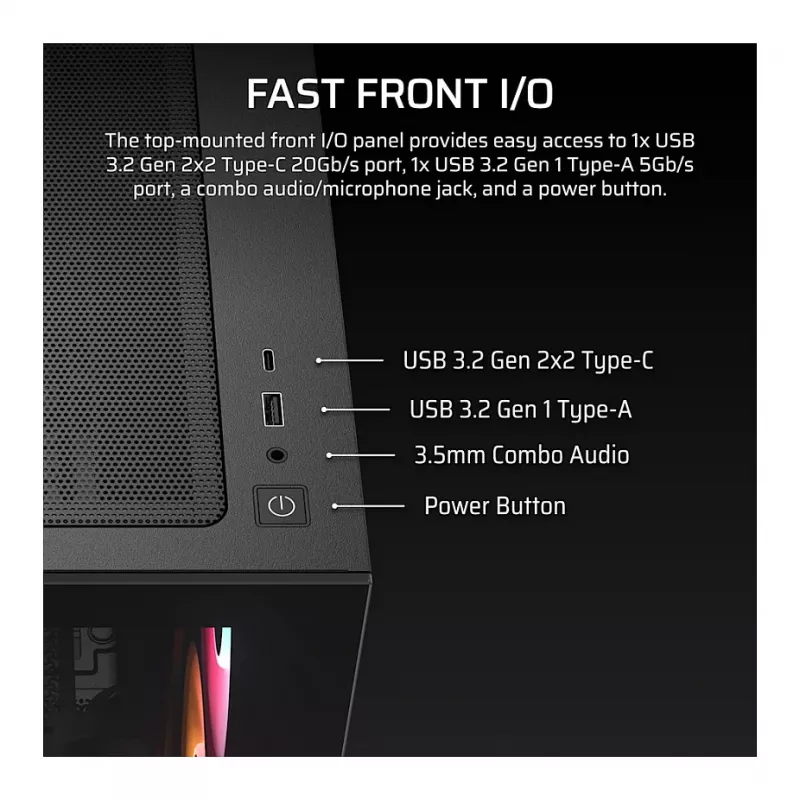 Corsair 280X RS-R ARGB Micro-ATX PC-Gehäuse, gehärtetes Glas, Schwarz, 3x LL120 RGB-Lüfter
