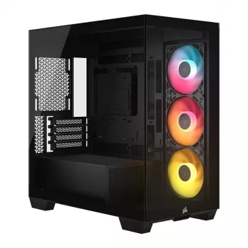 Corsair 280X RS-R ARGB Micro-ATX PC-Gehäuse, gehärtetes Glas, Schwarz, 3x LL120 RGB-Lüfter