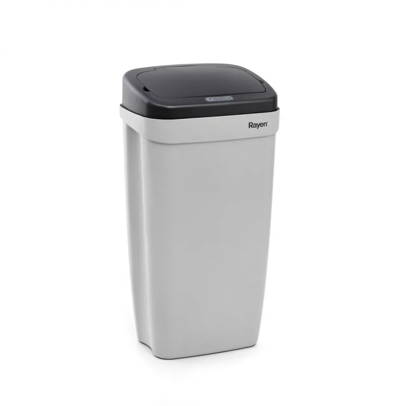 RAYEN 42L Automatischer Sensor-Mülleimer mit Infrarot-Bewegungssensor, Edelstahl, Silber