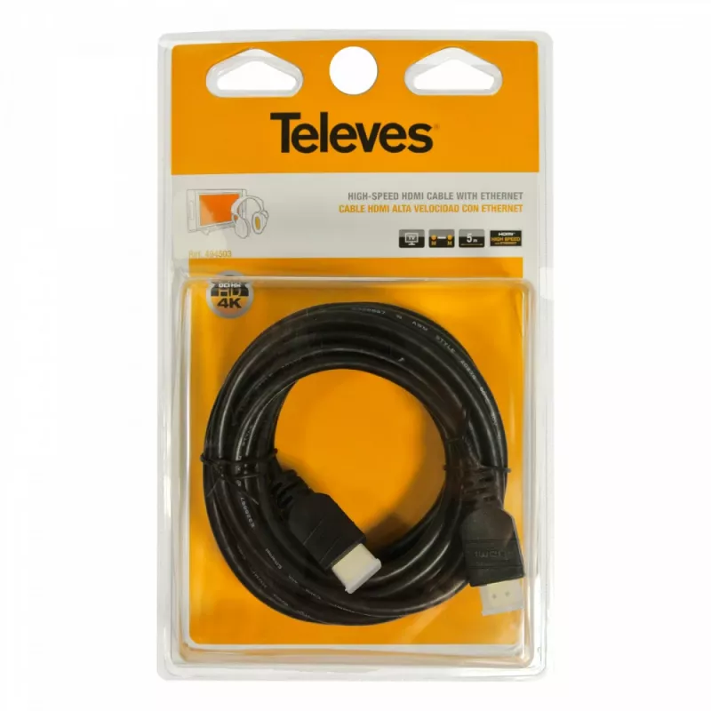 Televes HDMI 2.0 Kabel 5m 4K UHD 18 Gbps vergoldet