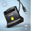 AXAGON CRE-SM4NC USB-C Smart Card Stand Reader - Schwarz
