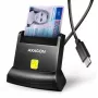 AXAGON CRE-SM4NC USB-C Smart Card Stand Reader - Schwarz