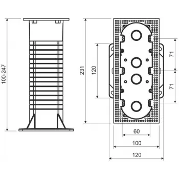 KOPOS KEZ-3_KB 3-fach Installationsdose für Wärmedämmverbundsysteme, Orange