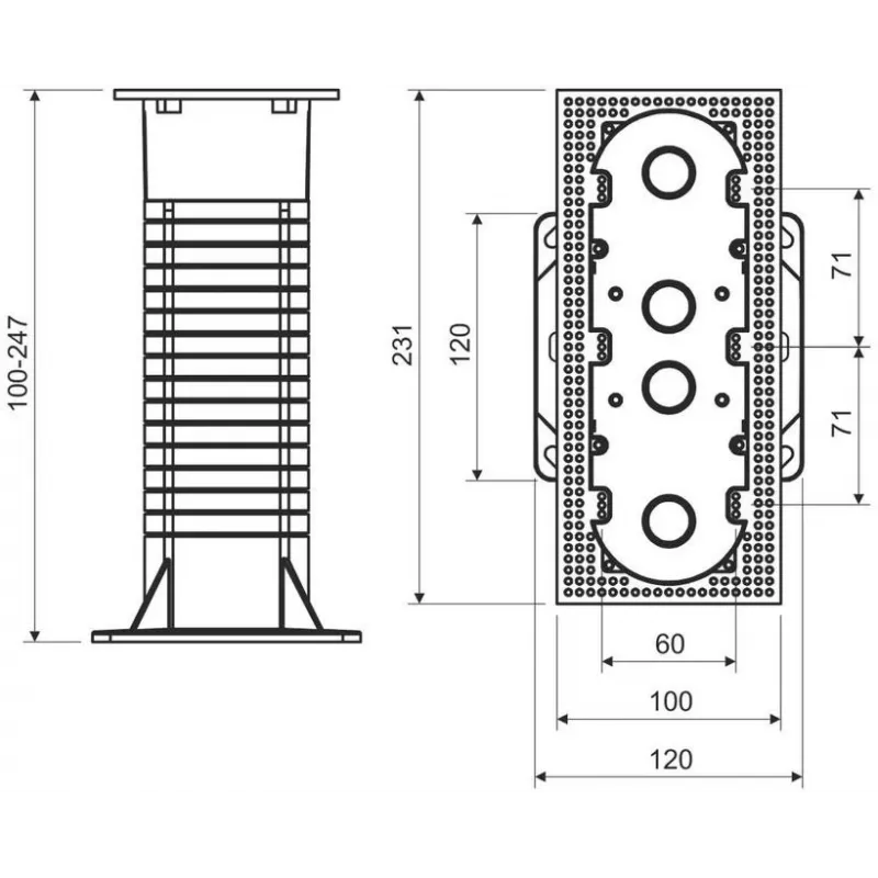 KOPOS KEZ-3_KB 3-fach Installationsdose für Wärmedämmverbundsysteme, Orange