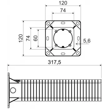 KOPOS KEZ-300_KB Unterputz-Abzweigdose für Wärmedämmverbundsysteme (WDVS) - Orange, 300 mm Dämmstärke
