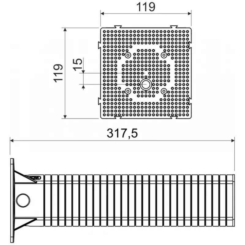 KOPOS MDZ-300_KB Montageplatte für Wärmedämmverbundsysteme 300x300 mm Grau