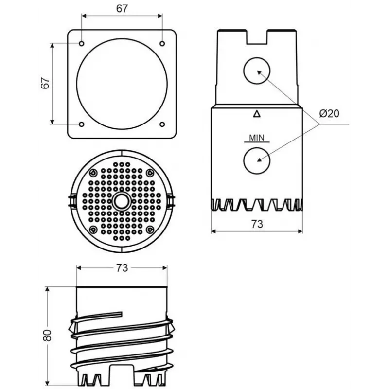 KOPOS MDFZ 80/VDZ_KB Elektrische Abzweigdose IP65 Grau 80mm
