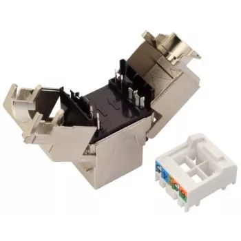 Solarix Cat.6A STP RJ45 Keystone Jack Tool-less Schwarz SXKJ-10G-STP-BK-SA