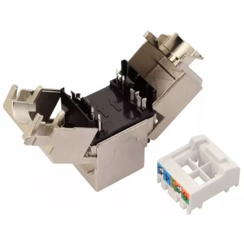Solarix Cat.6A STP RJ45 Keystone Jack Tool-less Schwarz SXKJ-10G-STP-BK-SA
