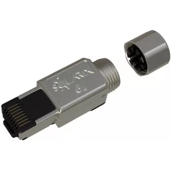 SOLARIX Industrial RJ45 Cat.6A STP Toolless Connector, 1 Stück, Schwarz/Silber