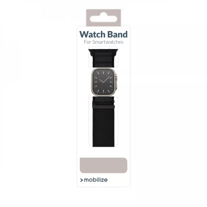 Mobilize Nylon Watch Band - Alpine - Black Connector - for Apple 38/40/41mm - Black