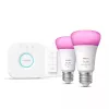 Philips Hue White and Color Ambiance Starter Set E27 2x Birnen + Bridge + Dimmer-Schalter