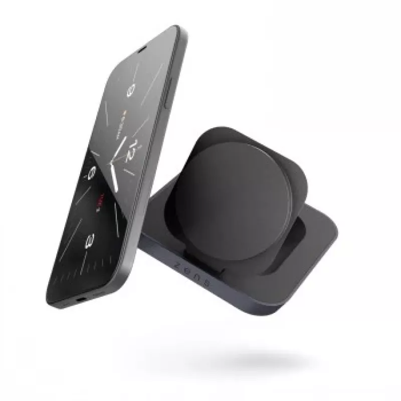 ZENS Magnetic Nightstand Charger - 20W Wireless Charging Stand für iPhone und AirPods (Schwarz)