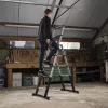 Batavia 7065240 Teleskopleiter 205 cm, 150 kg Belastung, eloxiertes Aluminium, Silber/Schwarz