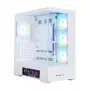 Zalman P40 DS White Mid-Tower PC-Gehäuse mit 4x 140mm ARGB-Lüftern, gehärteter Glasscheibe, Mesh-Frontpanel, Weiß