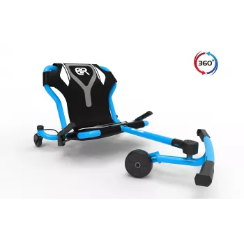 EzyRoller Spinner Pro X Fußbetriebenes Go-Kart mit 360°-Drehung, Blau, 10+ Jahre