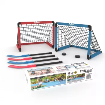 EzyRoller EZ-HOCKEY Hockey-Set für 4 Spieler (Tore, Schläger, Pucks)