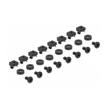 DELOCK 19 Zoll Stützschienen-Set, verstellbar 368-600 mm, für Netzwerkschrank 1U, schwarz, 2 Stück