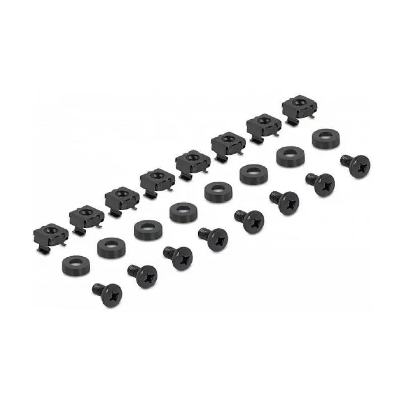 DELOCK 19 Zoll Stützschienen-Set, verstellbar 368-600 mm, für Netzwerkschrank 1U, schwarz, 2 Stück