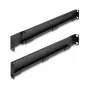 DELOCK 19 Zoll Stützschienen-Set, verstellbar 368-600 mm, für Netzwerkschrank 1U, schwarz, 2 Stück