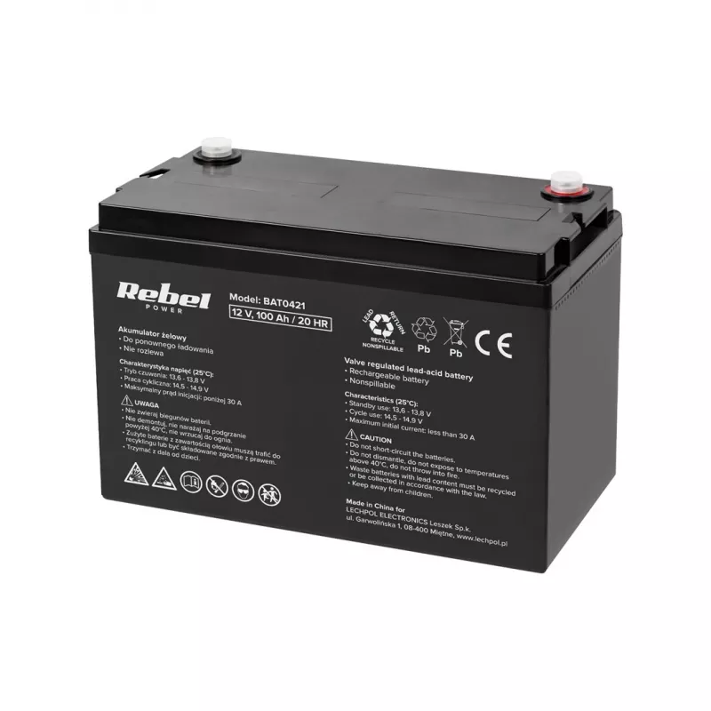 REBEL VIPOW Gel-Batterie 12V 100Ah