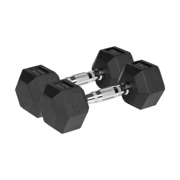 REBEL ACTIVE Gummibeschichtete Gusseisen-Hanteln 2x5 kg