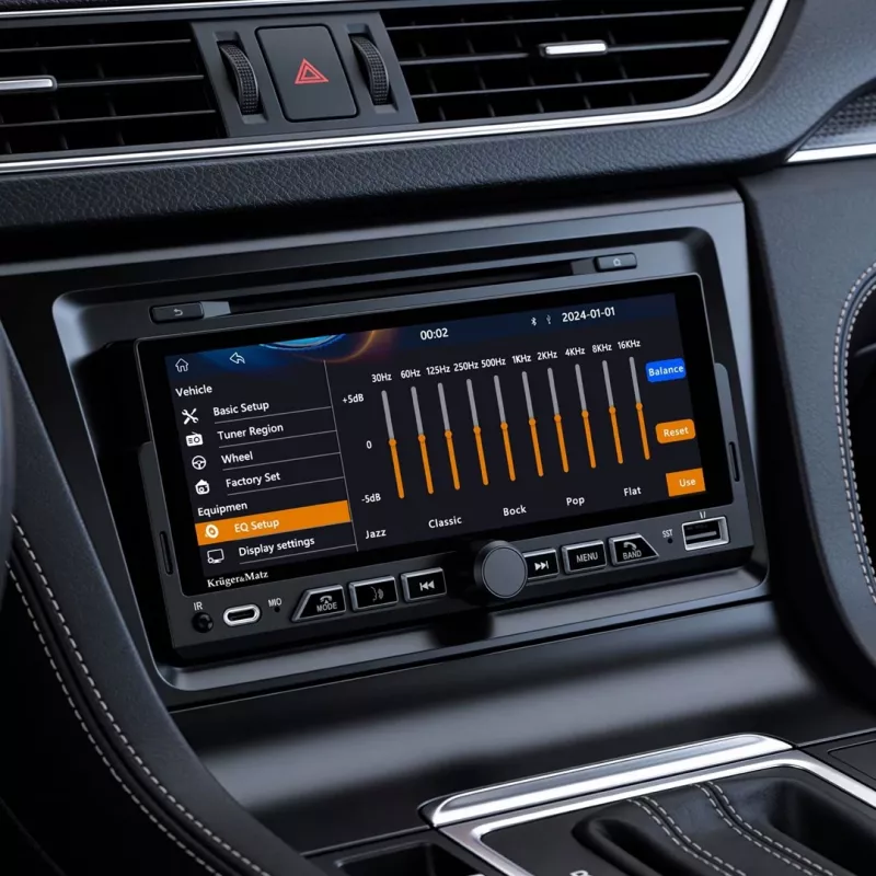 KRUGER & MATZ KM2017 1DIN Autoradio mit Apple CarPlay und Android Auto