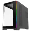 Rampage LYRON Mid Tower Gaming PC Gehäuse, 7x ARGB PWM Lüfter, Tempered Glass, Schwarz