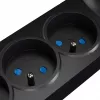 Getfort 5P 1.5m Black Surge Protected Power Strip