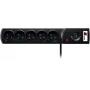 Getfort 5P 1.5m Black Surge Protected Power Strip
