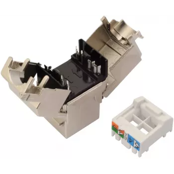 SOLARIX Cat.6 STP RJ45 Keystone Modul, werkzeuglose IDC, Schwarz