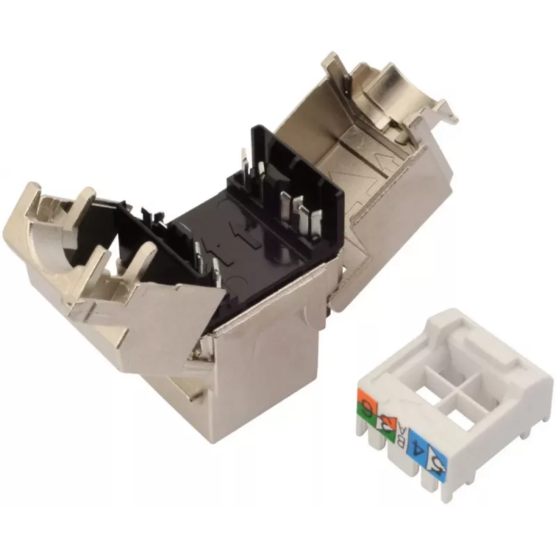 SOLARIX Cat.6 STP RJ45 Keystone Modul, werkzeuglose IDC, Schwarz