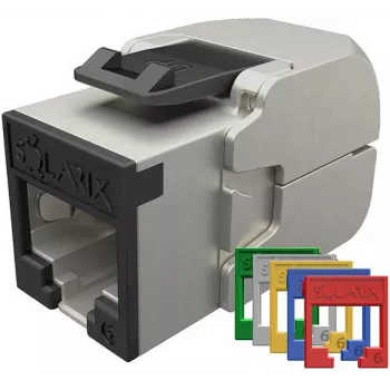 SOLARIX Cat.6 STP RJ45 Toolless Keystone Modul - Metallisch