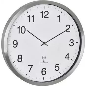 TFA Dostmann 60.3548.02 XXL Funk-Wanduhr 508 mm x 65 mm Weiß Silber Großes Display