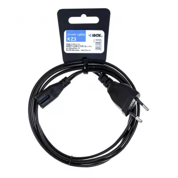 iBox KZ3 Netzkabel, Euro 2-Pin auf IEC C7 (Figure-8), Schwarz