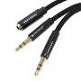 Vention BBLBAB 3,5 mm Audio-Splitter-Kabel, Buchse auf 2x Stecker, 0,6 m, Schwarz