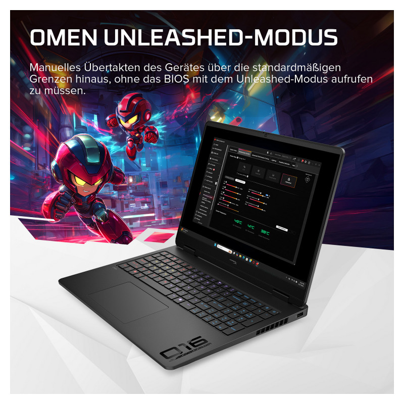 HP OMEN 16 Gaming-Laptop, AMD Ryzen 7 8745HX, 16.1 inch FHD 144Hz, 16GB DDR5, 512GB SSD, RTX 5060, FreeDOS